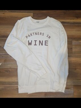 White 'Partners in Wine' Crewneck Sweatshirt